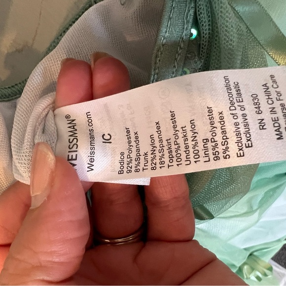 Weissman Ballerina Princess ballet tutu costume, green white recital, IC - Picture 4 of 7